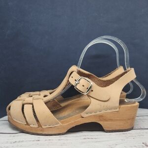 MIA | Emily‎ Swedish Clogs Woven Leather Beige Light Tan Size 38 7.5 - 8